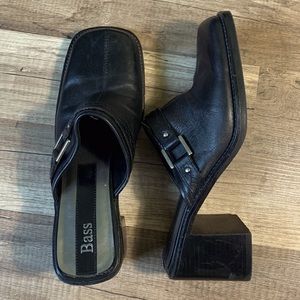 Vintage 90s Bass Leather Chunky Heels